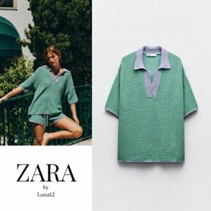 Zara Oversized Knit Polo Top